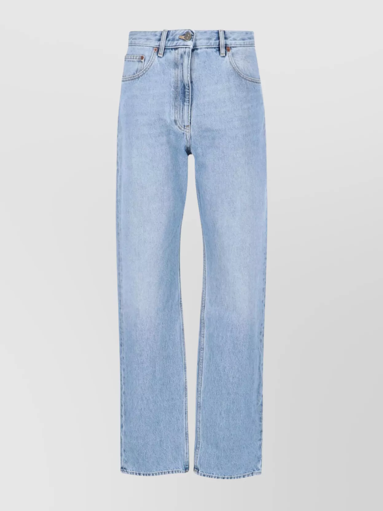 Valentino Straight Leg Five-pocket Trousers With Belt Loops In Blue