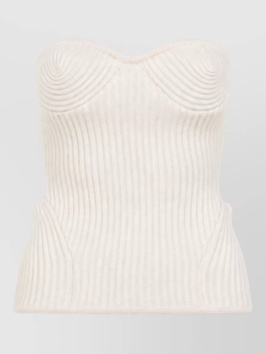 Jean Paul Gaultier Merino Wool Ribbed Corset Top