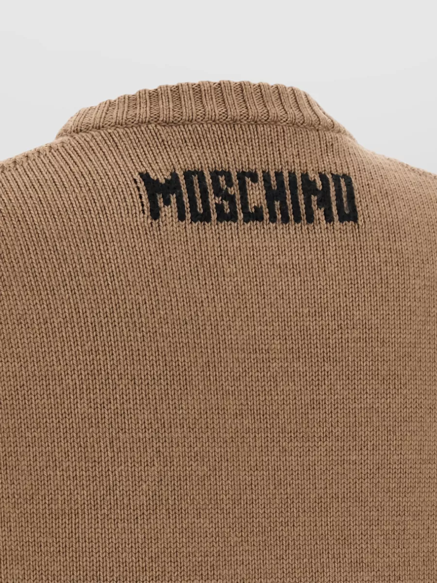 Moschino Virgin Wool Oversized Graphic-Intarsia Jumper