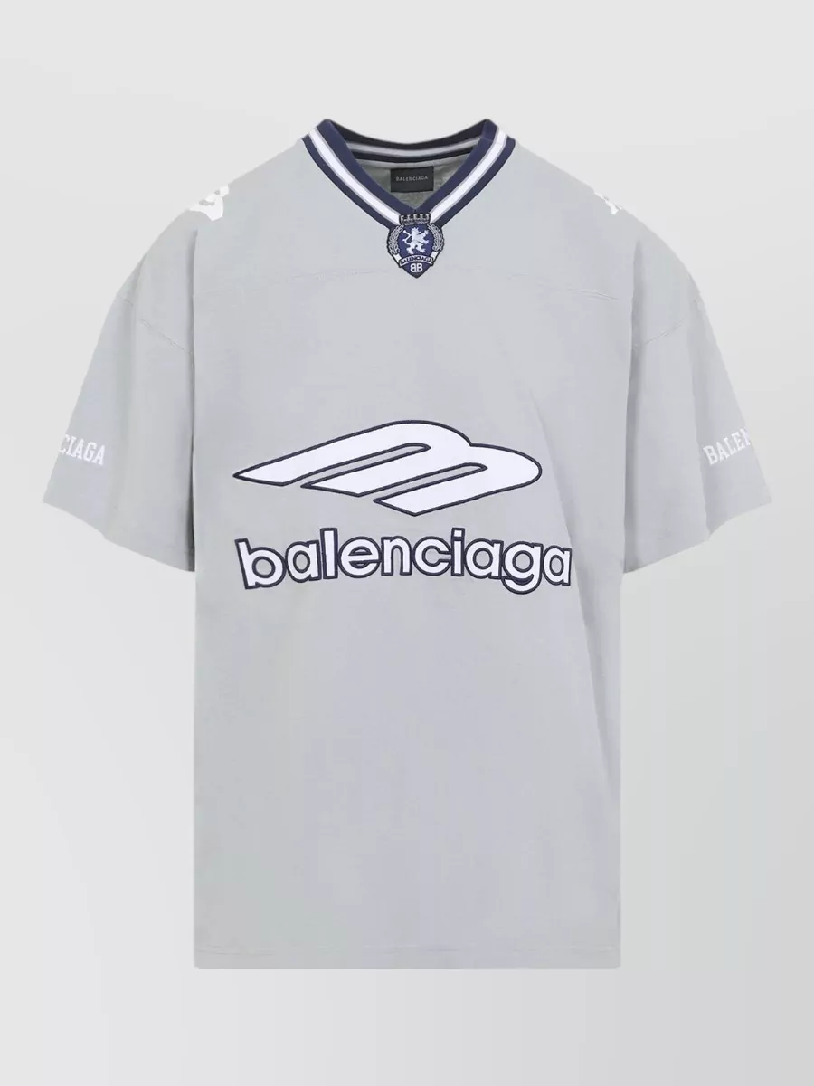 Balenciaga V Neck Oversized Short Sleeve T Shirt