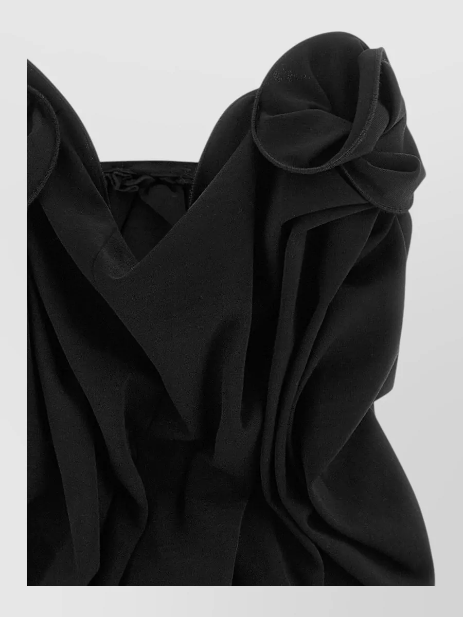 Magda Butrym Wool Off-Shoulder Draped Corset Top