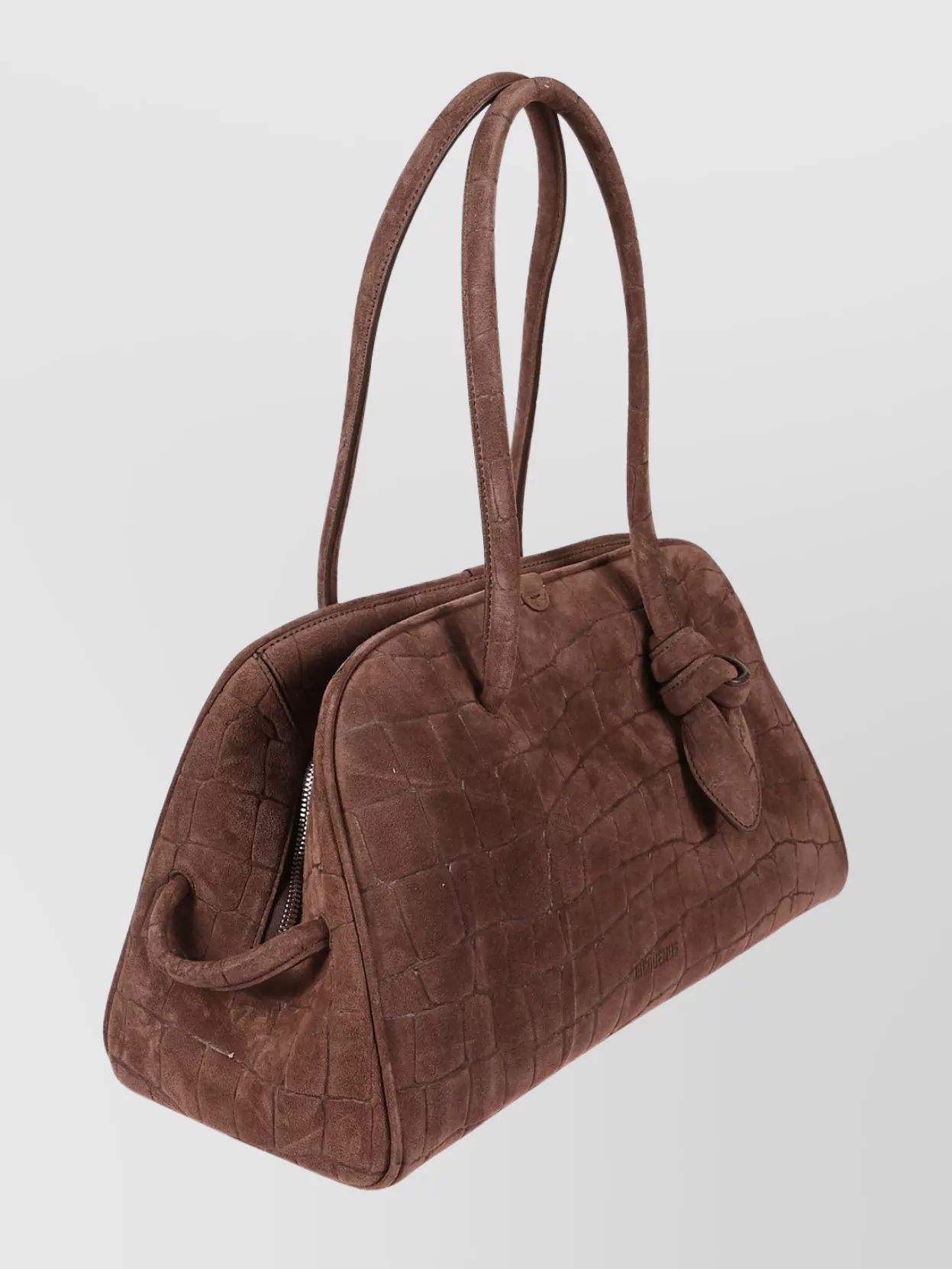 Jacquemus Crocodile Embossed Handbag Double Handles