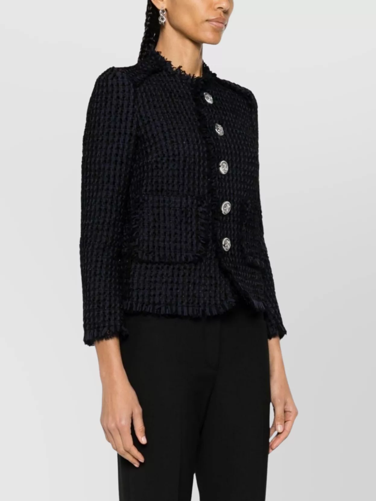 Dsquared2 Manhattan Bouclé Jacket With Adjustable Straps