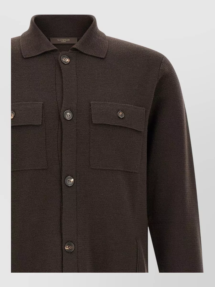 Zanone Virgin Wool Knit Shirt Jacket