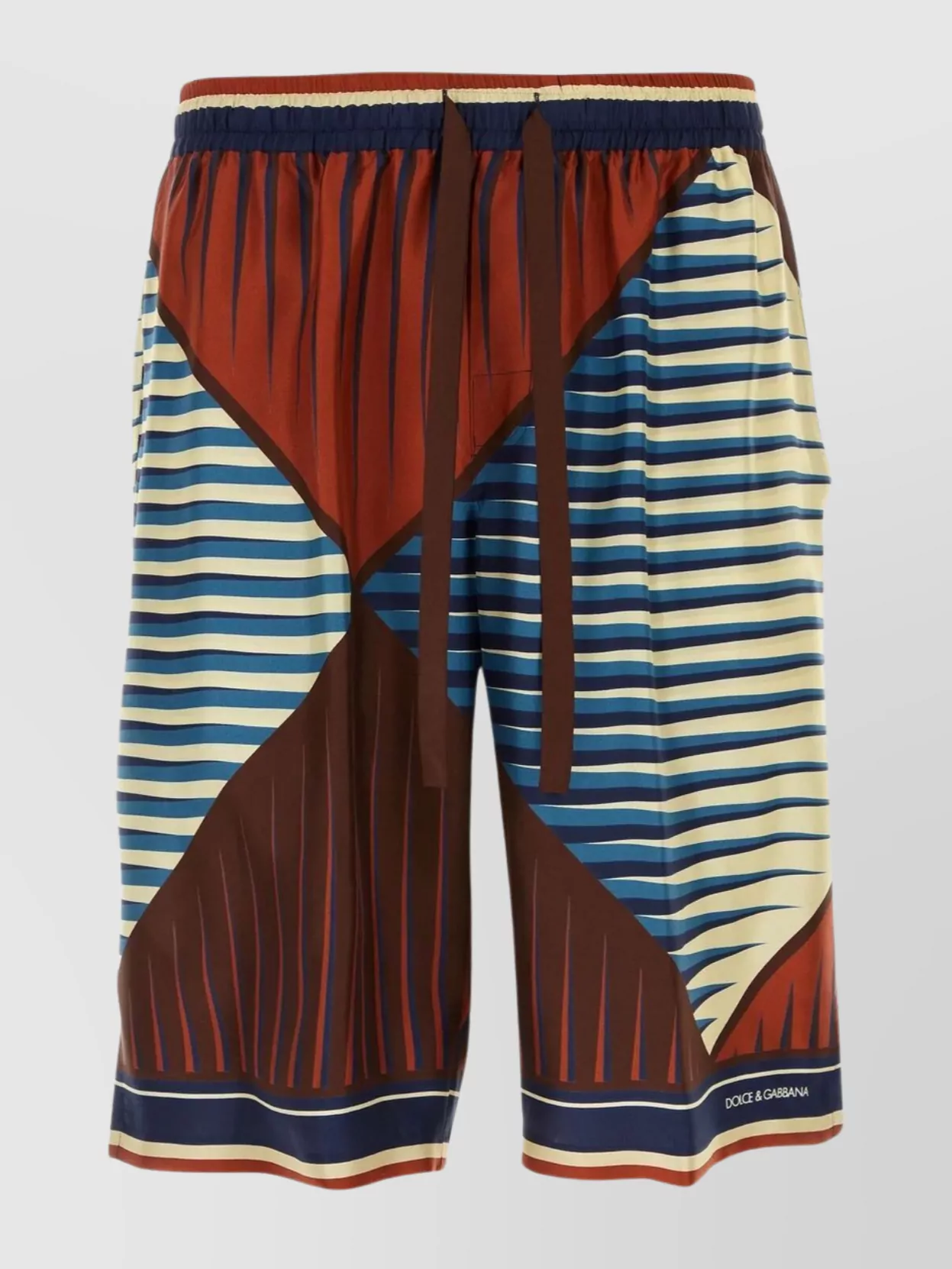 Shop Dolce & Gabbana Silk Satin Bermuda Shorts In Brown