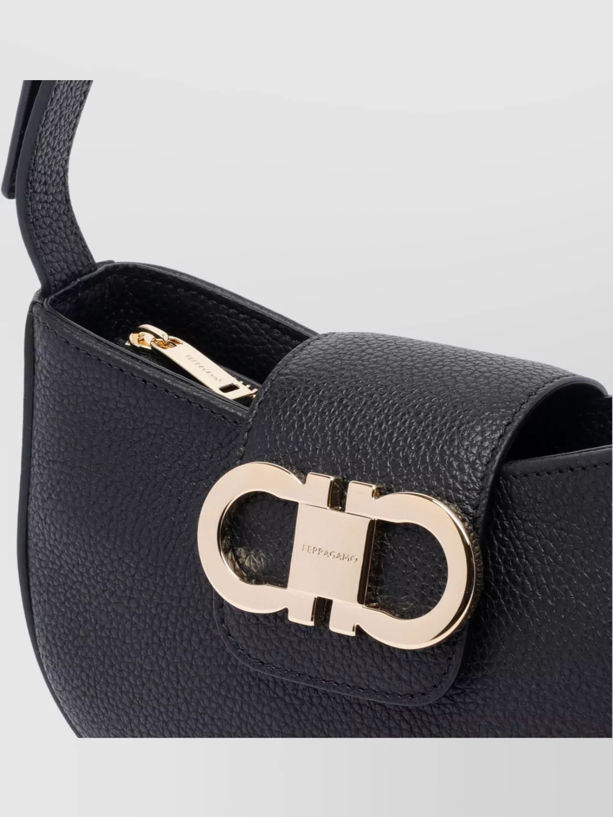 Ferragamo Gabry Black Calf Leather Shoulder Bag