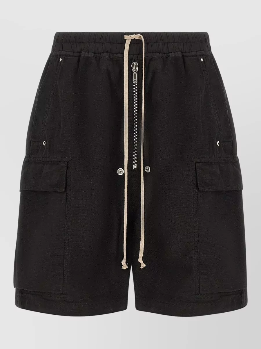 Rick Owens Drkshdw Cotton low-rise cropped cargo bermuda shorts