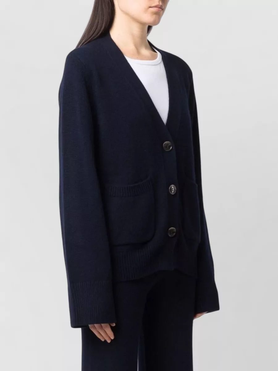 Lisa Yang Cashmere Ribbed V-Neck Cardigan