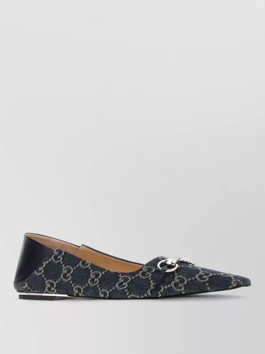 Gucci denim ballerina flats