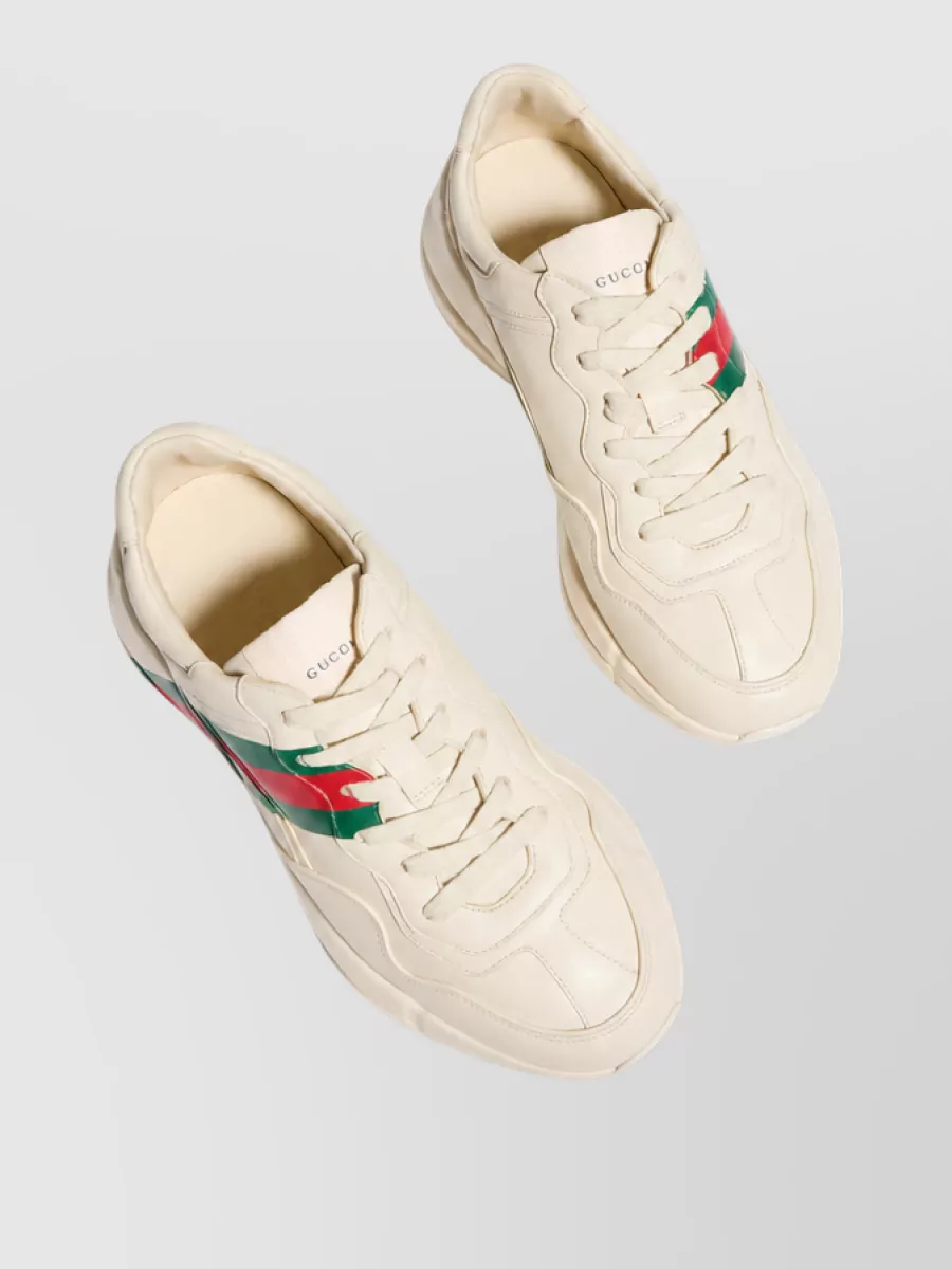 Gucci Leather Lace-Up Sneakers