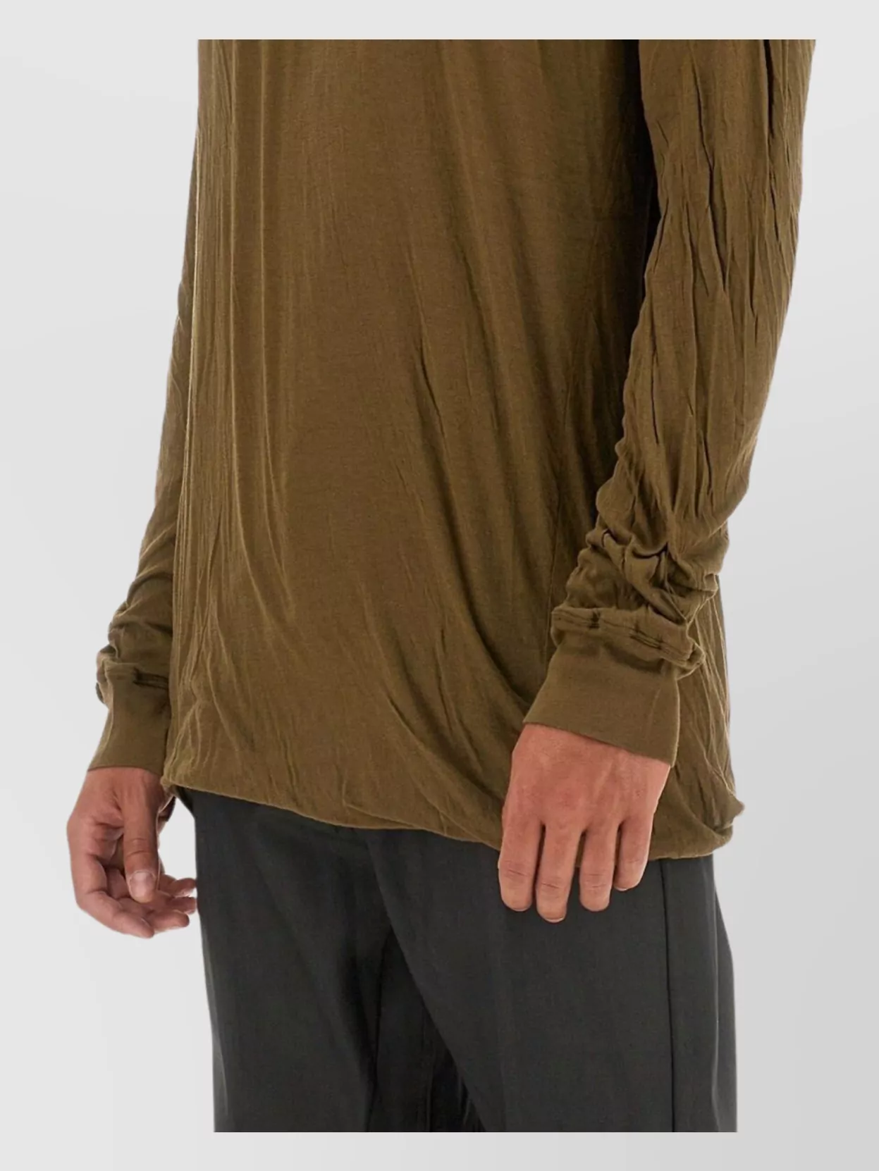 Rick Owens Oversized Crew Neck Long Sleeve T-Shirt