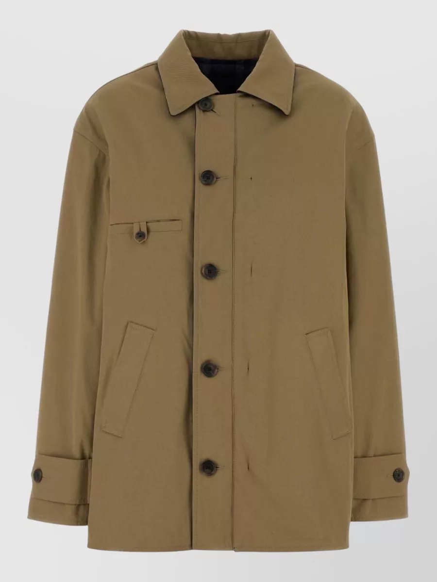 Maison Margiela Jacket Collared Neck Long Sleeves Button Cuffs In Green