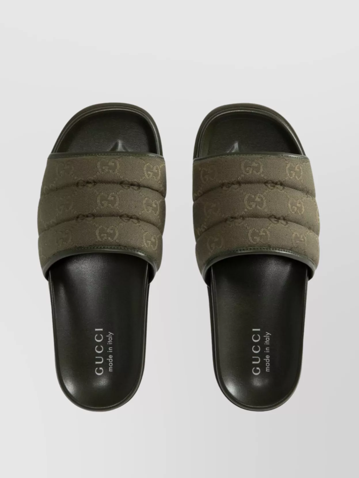 Gucci Quilted Gg Monogram Canvas Slide Sandals