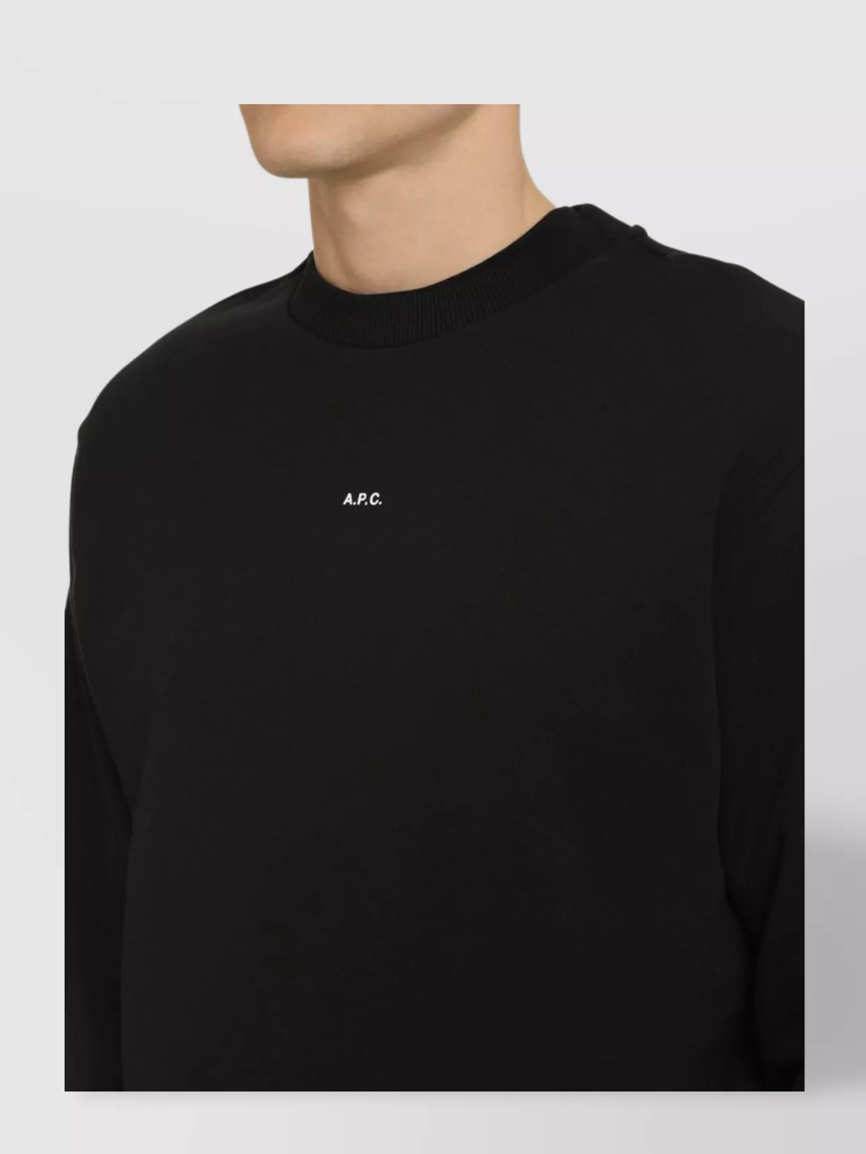 Apc Oversized Logo Cotton Crew-neck Sweatshirt In Black