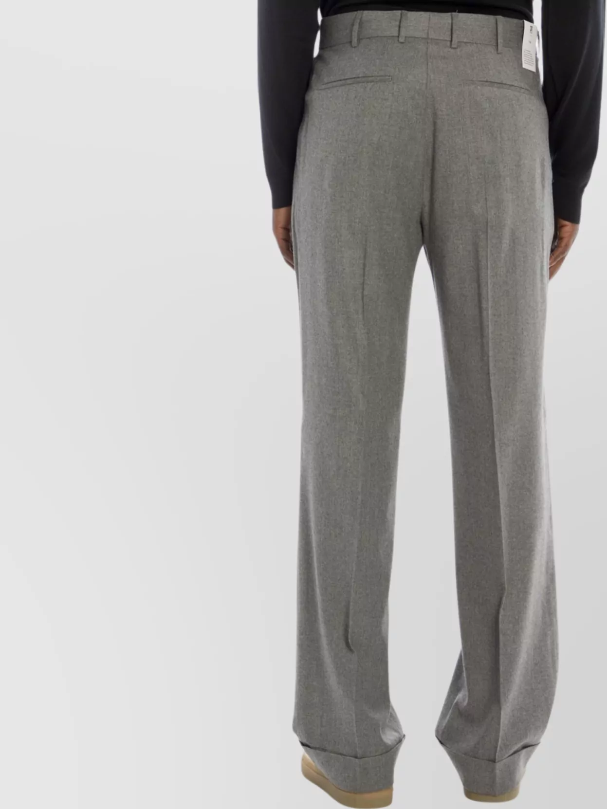 Pt Torino Wool And Silk Blend Wide Leg Trousers In Gray