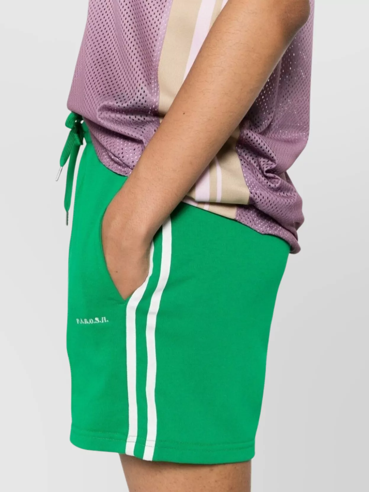 Parosh Striped Cotton Blend Jersey Shorts