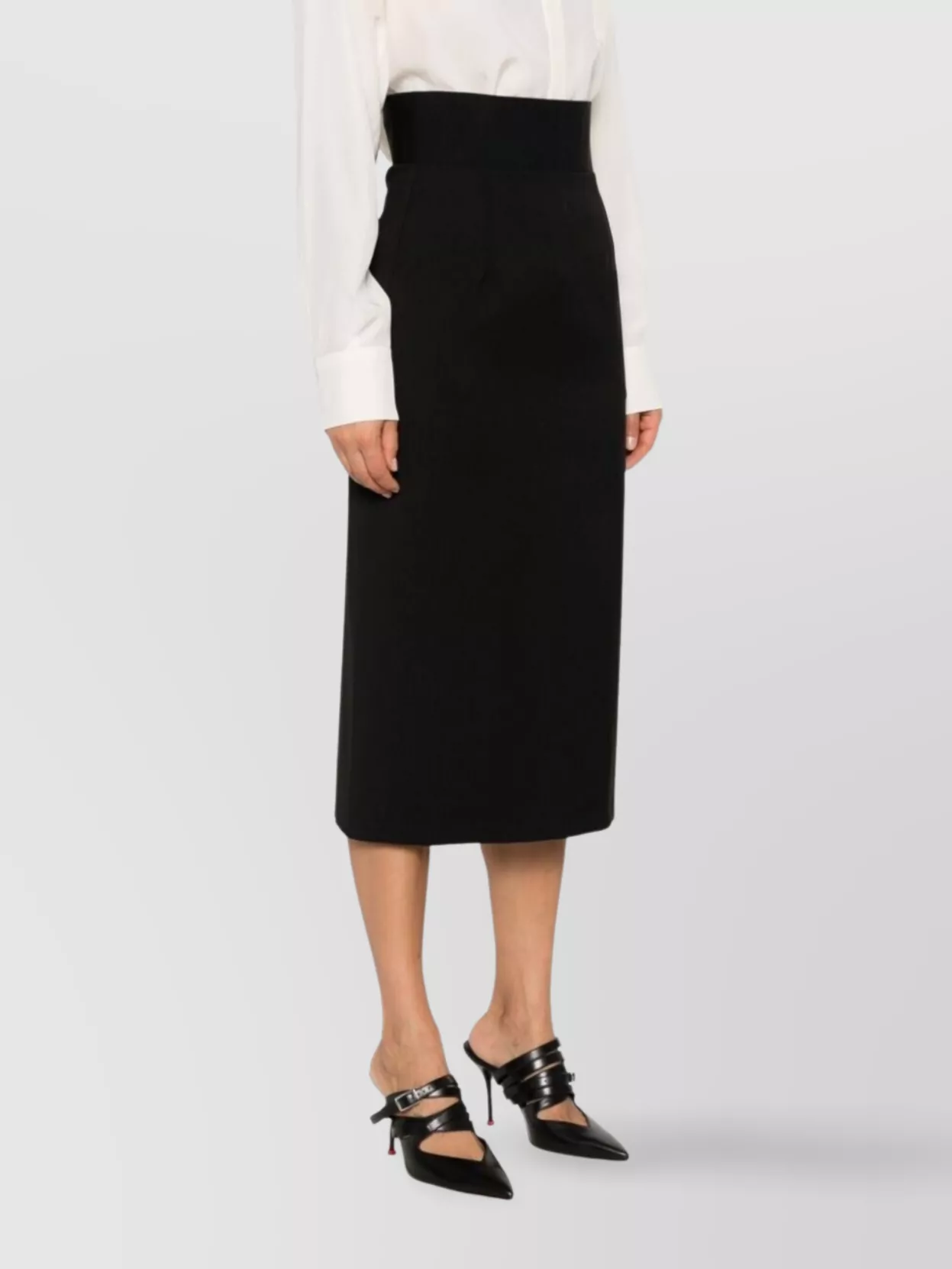 Sportmax High Waist Midi Skirt With Back Slit