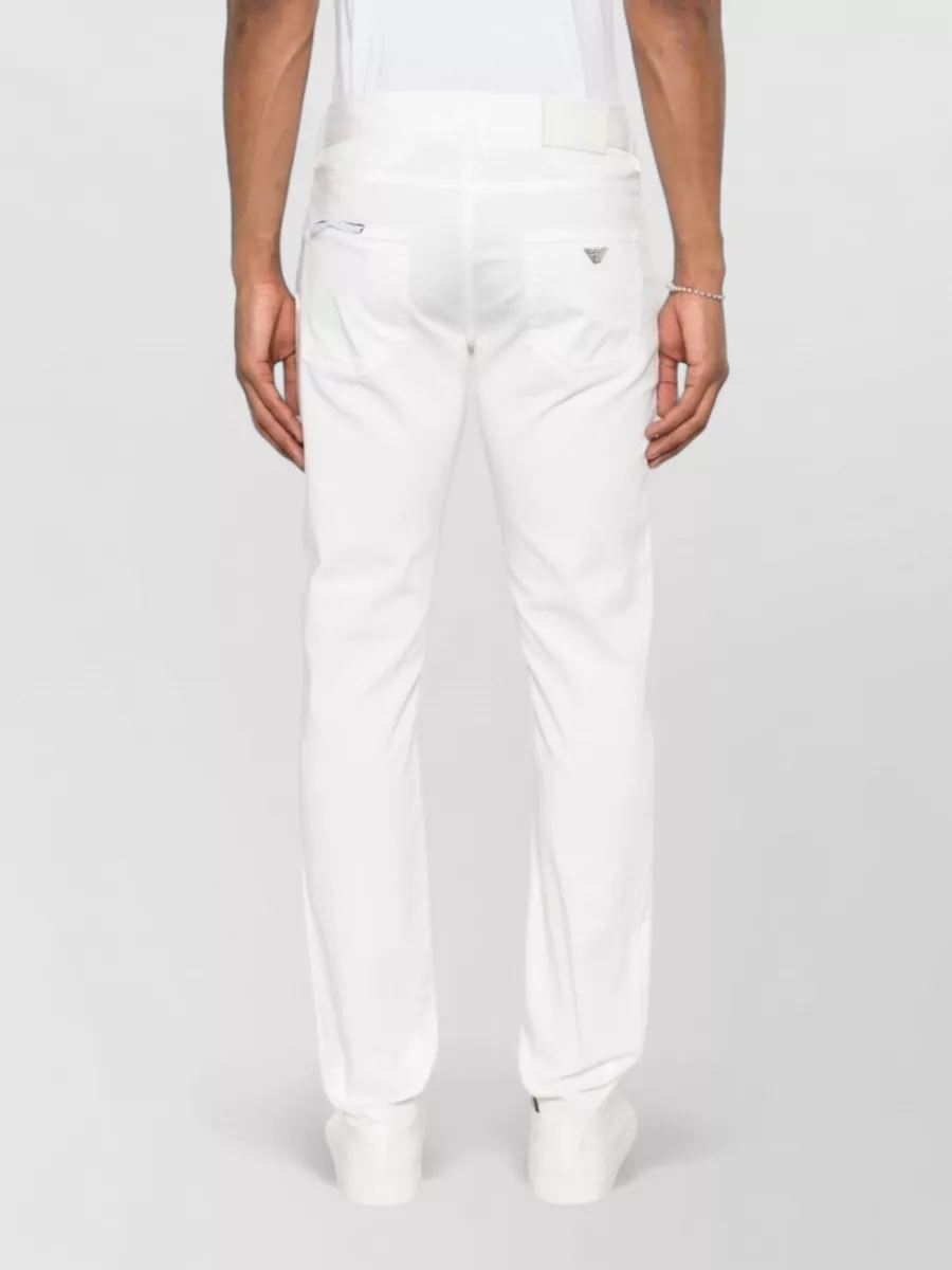 Emporio Armani Straight Leg Trousers Belt Loops Five Pocket