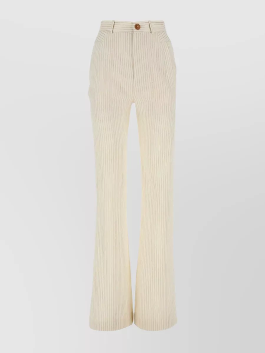 Shop Vivienne Westwood Ray Wide-leg Wool Blend Trousers In Cream