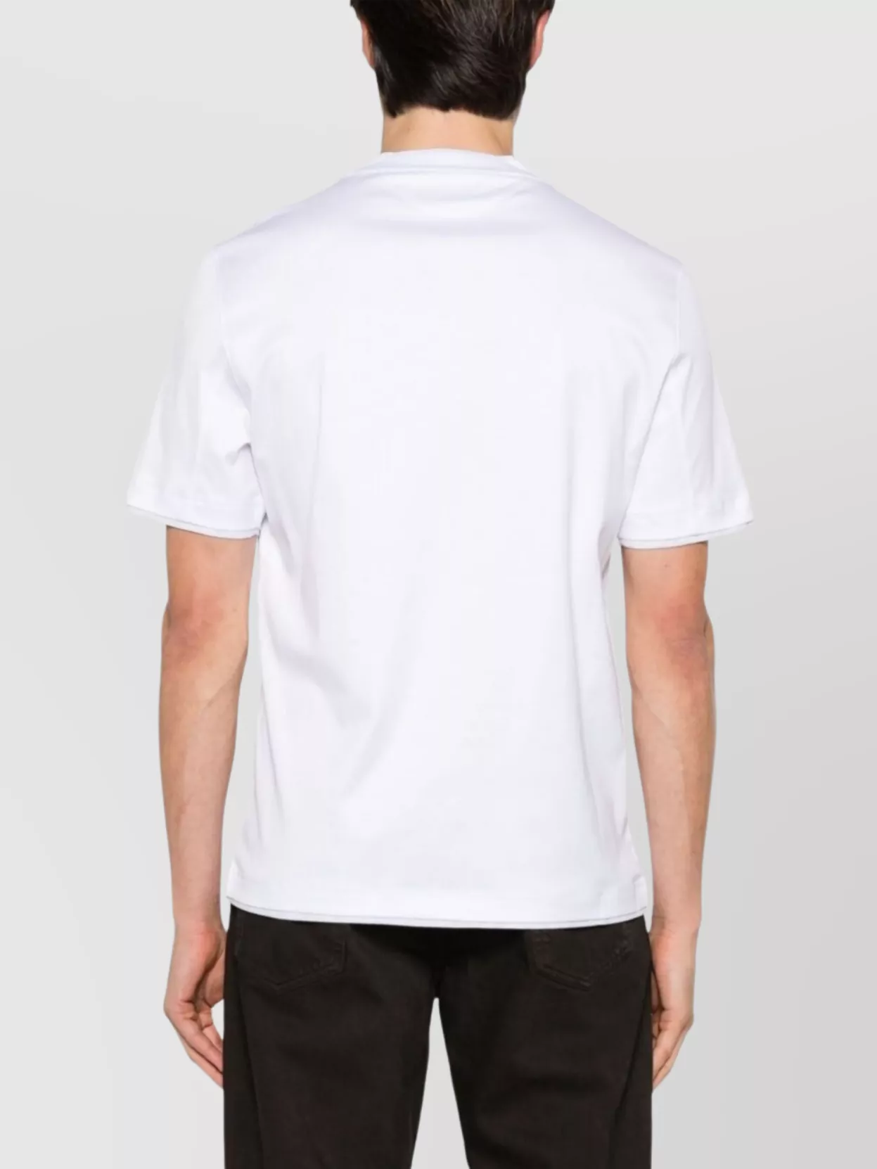 Brunello Cucinelli Men Cotton Jersey Crew-neck T-shirt With Logo And Faux-layering
