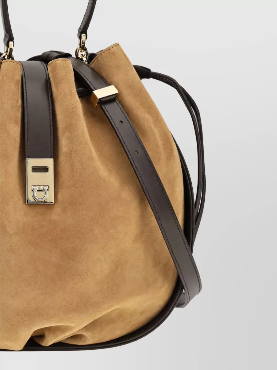 Ferragamo The Hug Bag Leather Bucket Bag