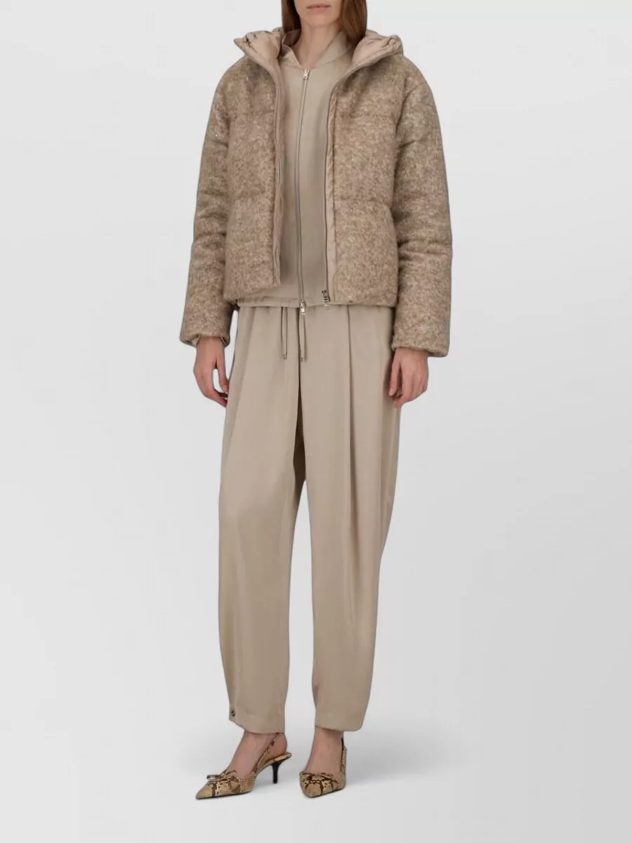 Herno Bouclé Sequin-Embellished Short Down Jacket