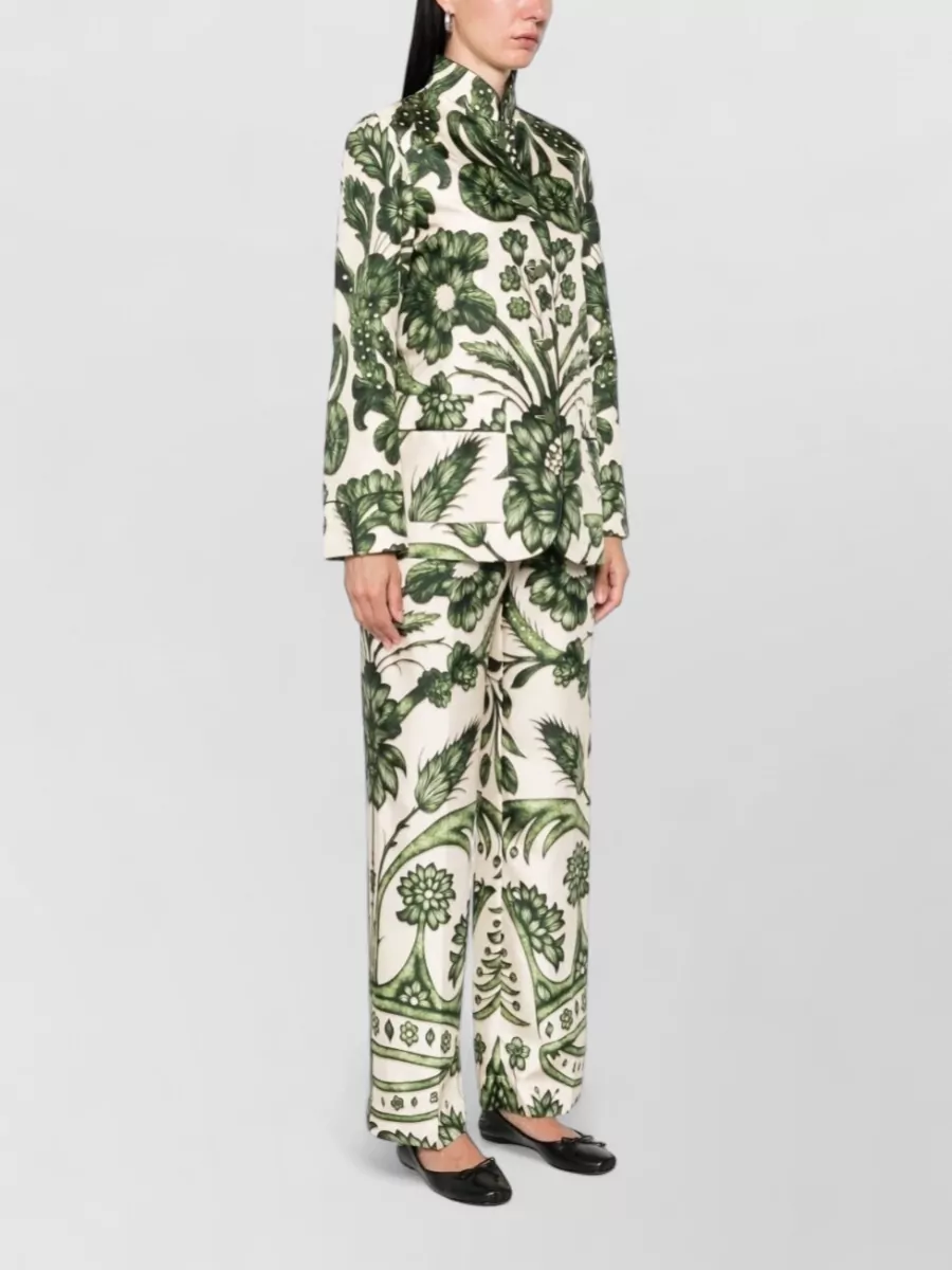 F.r.s For Restless Sleepers Silk Floral Print Long Sleeve Blouse