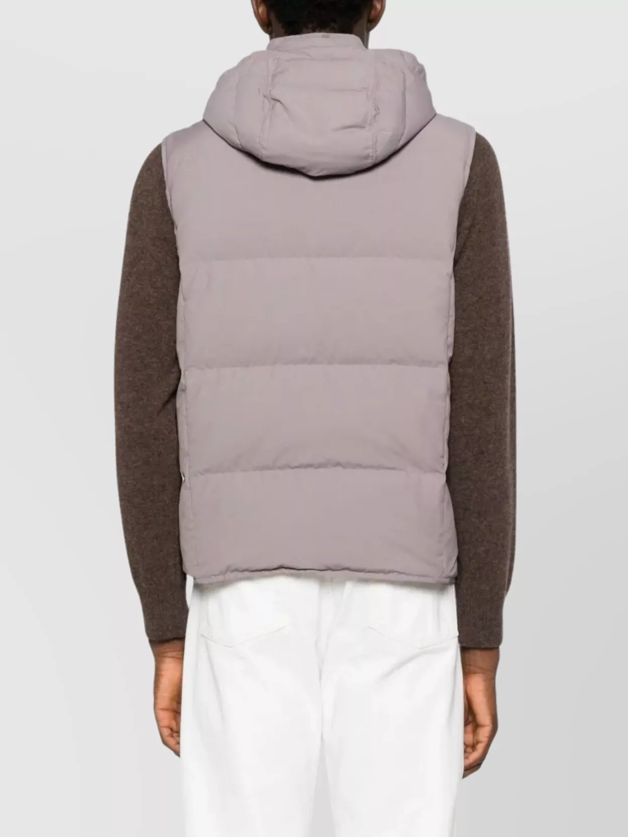 Eleventy Hooded Sleeveless Quilted Jacket Pockets