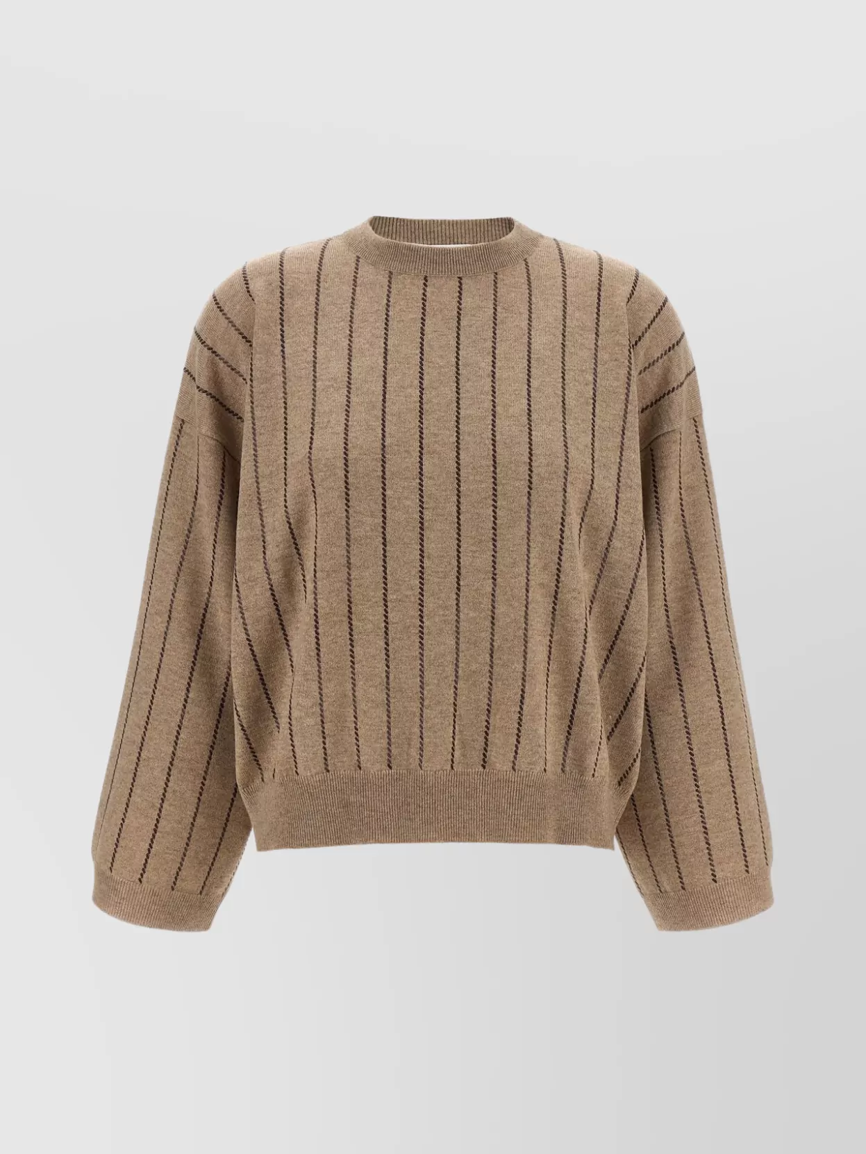Brunello Cucinelli Sequin Cashmere Sweater Sweaters And Cardigans Beige In Brown