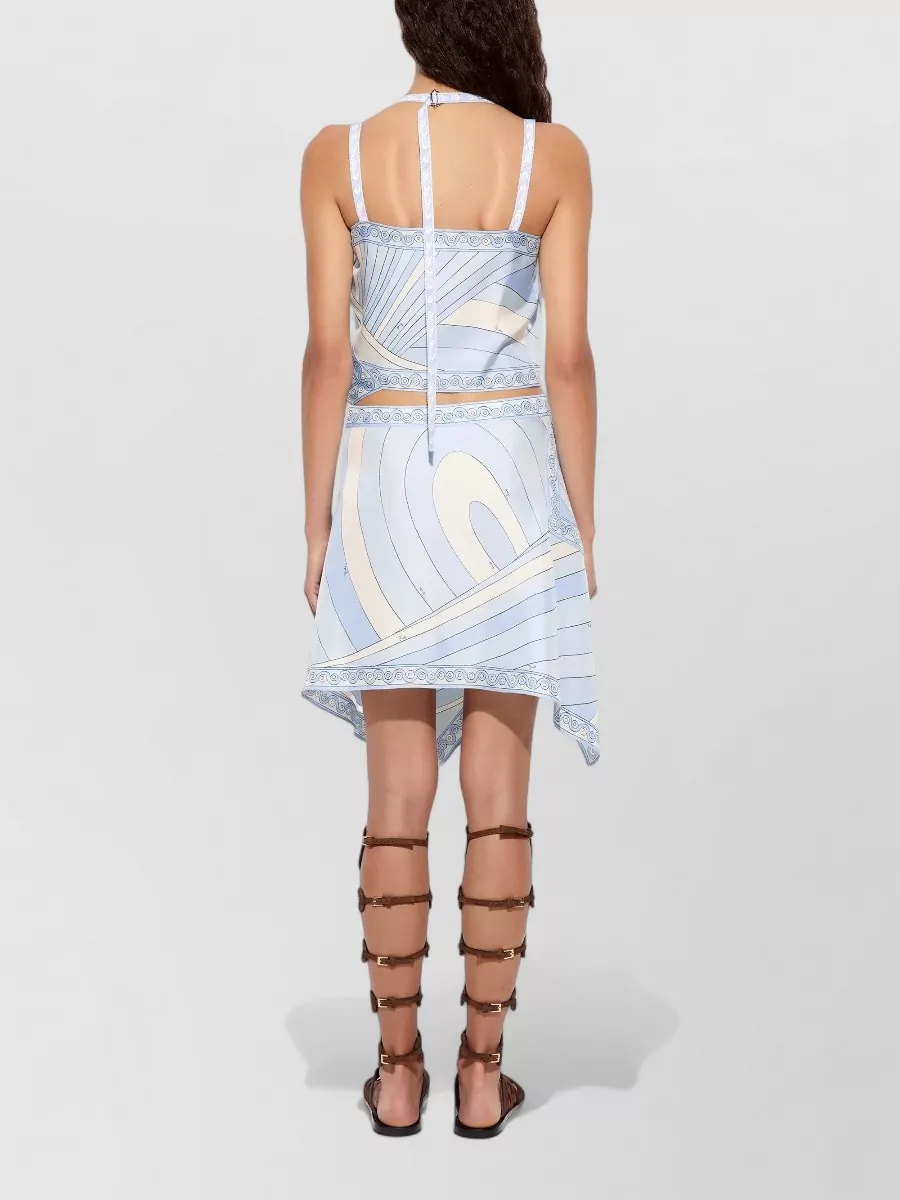Pucci Silk Asymmetric Printed Midi Dress