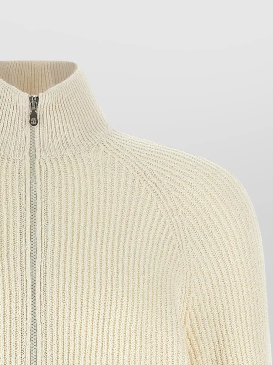 Brunello Cucinelli Zip Cardigan High Collar Front Pockets