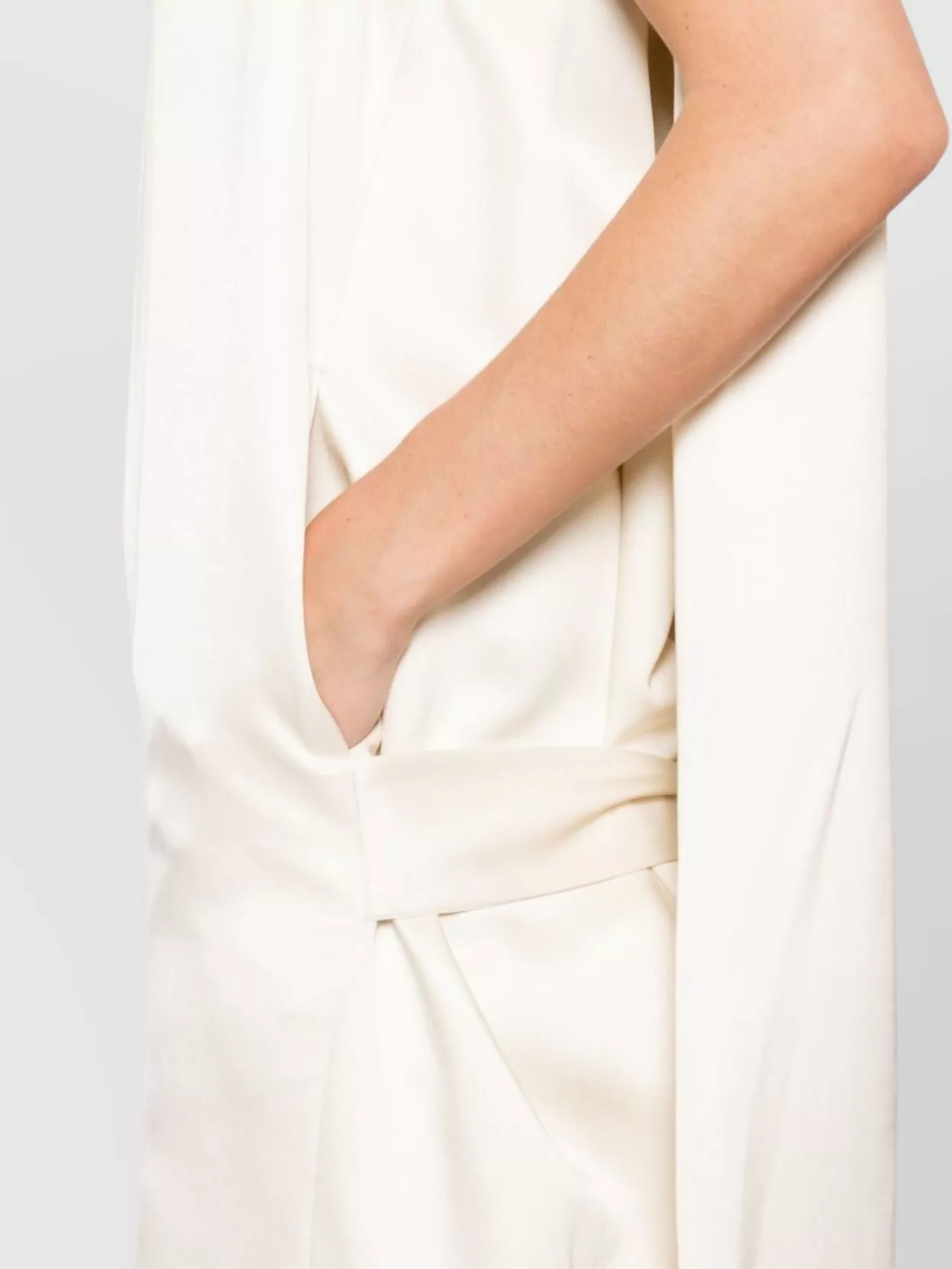 Totême Draped High-Neck Sleeveless Dress With Asymmetric Hem