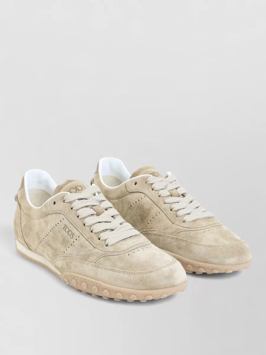 Tod's suede panelled lace-up sneakers