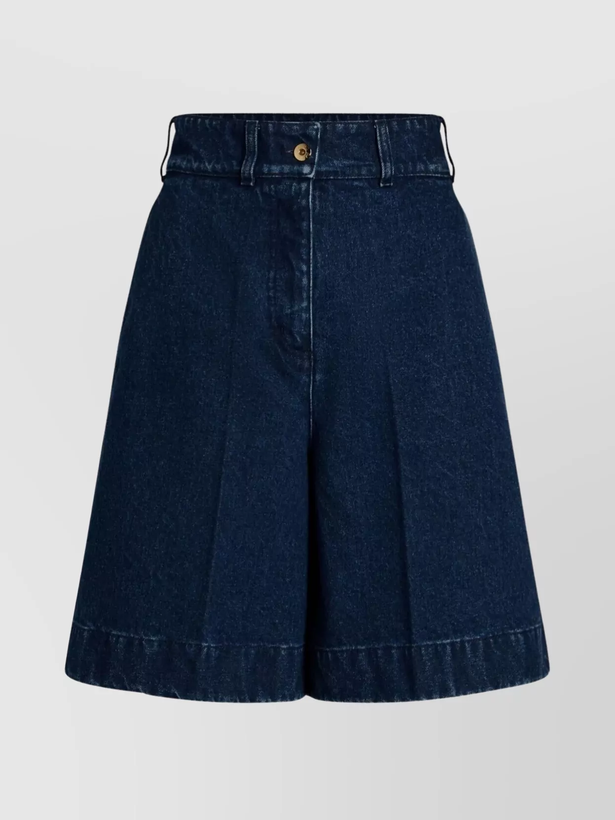 Patou High Waist Denim Bermuda Shorts