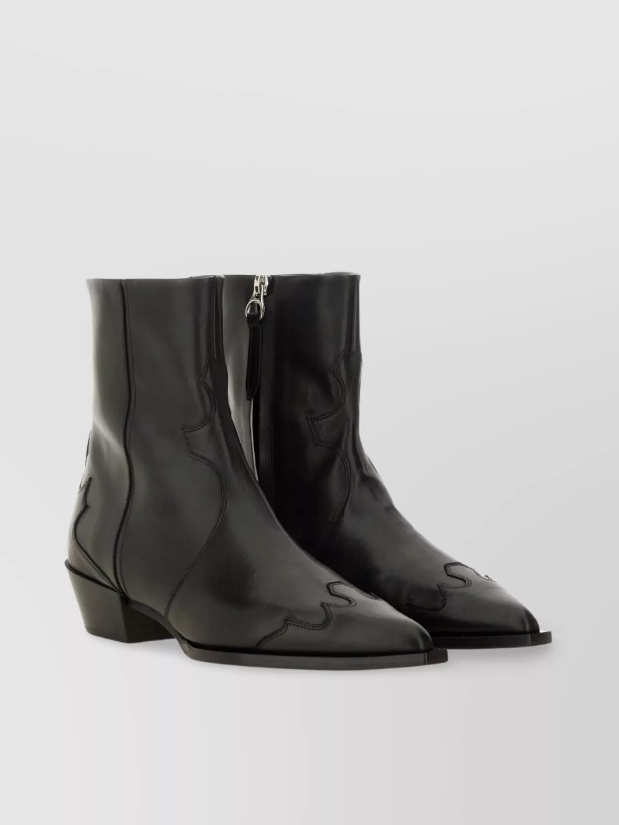 Aeyde Stitched Leather Ankle Boots