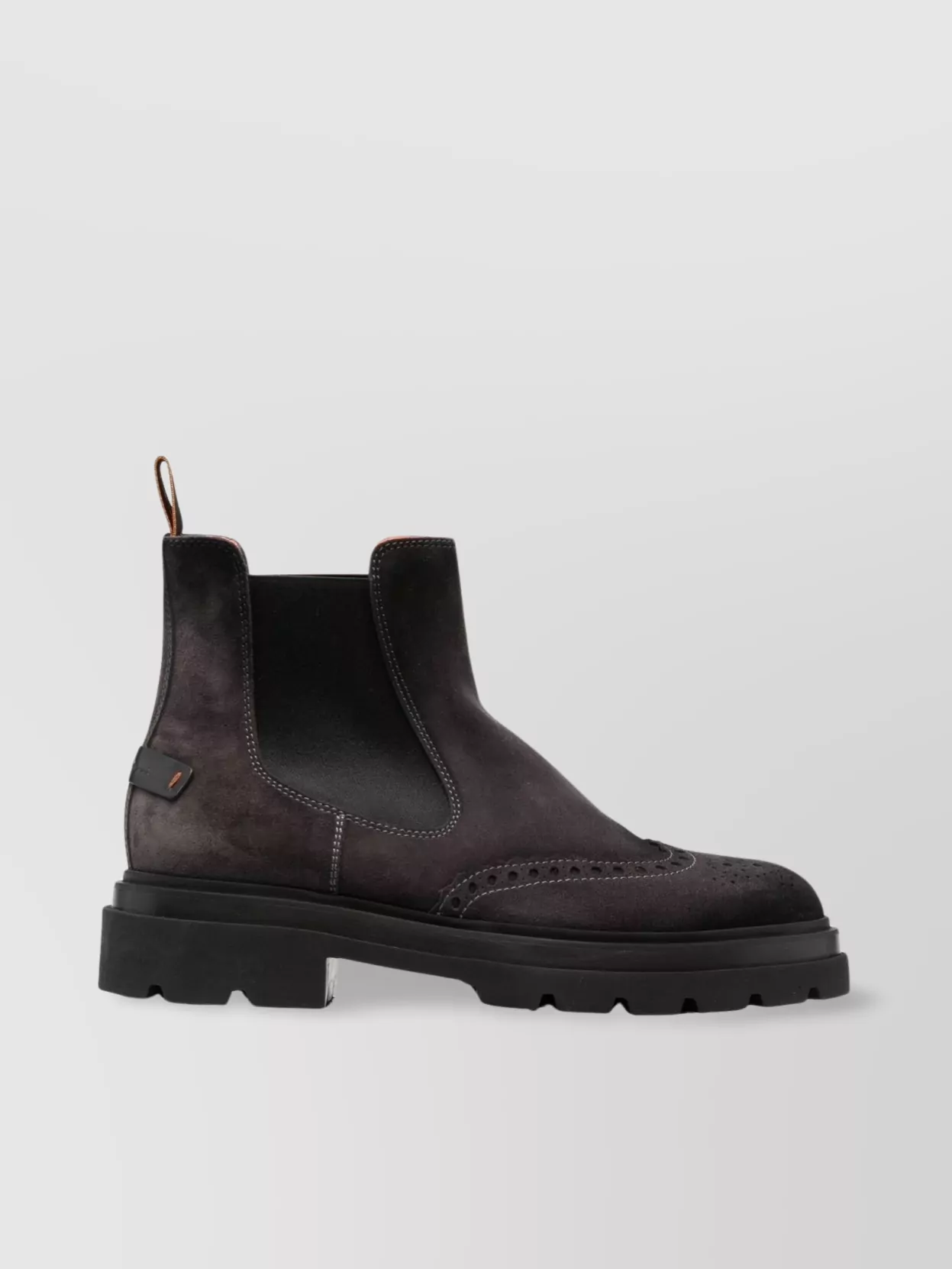 Santoni Chunky Sole Suede Finish Boots