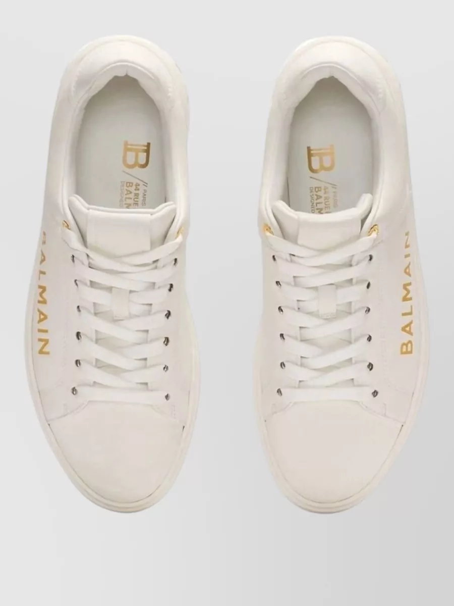 Balmain Leather Low-Top Sneakers
