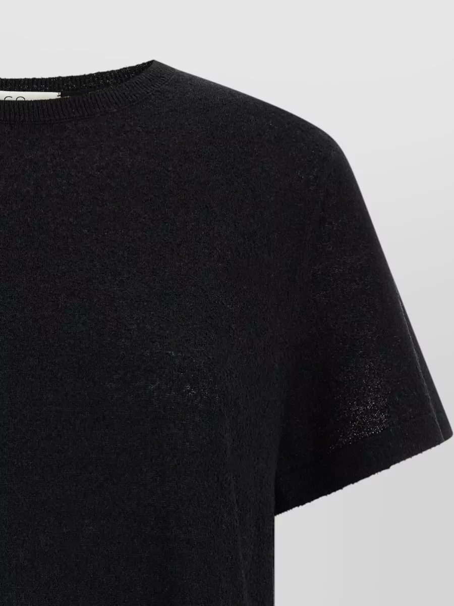 Co Silk Linen Fine-Knit Relaxed-Fit Short-Sleeve T-Shirt