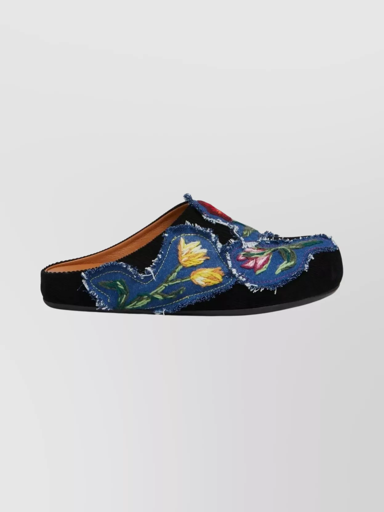 Marni Floral Embroidered Flat Back Sandals