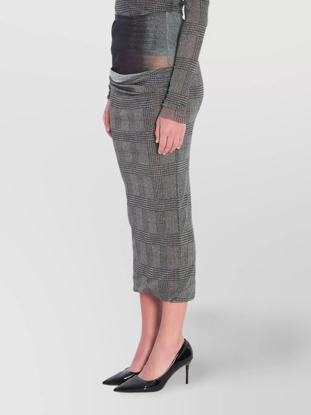 Jean Paul Gaultier Shadow Body And Prince Of Wales Skirt