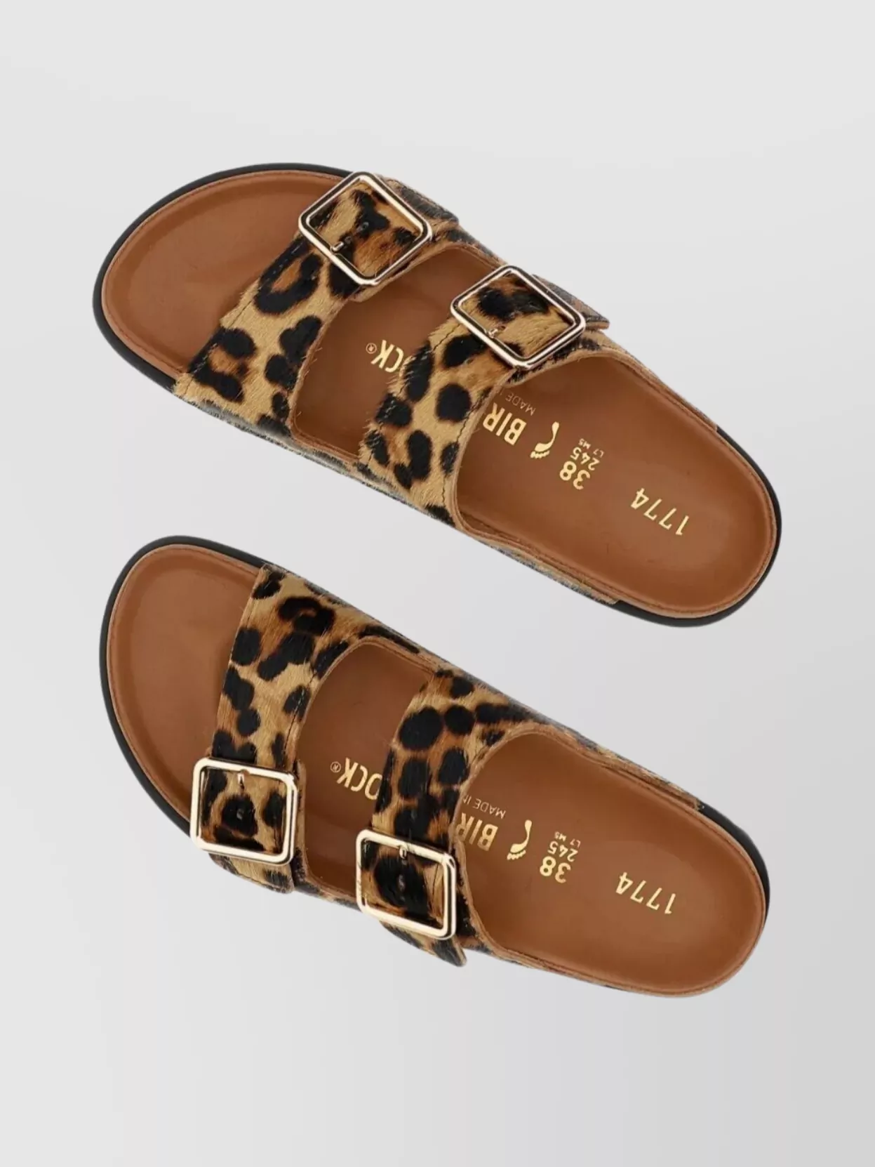 Birkenstock 1774 Animal Print Flat Sole Open Toe Sandals In Multi