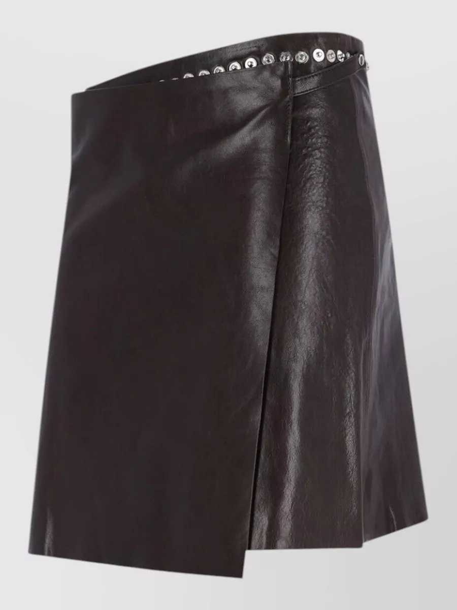 Paloma Wool Lamb Leather Knee-Length Wrap Skirt