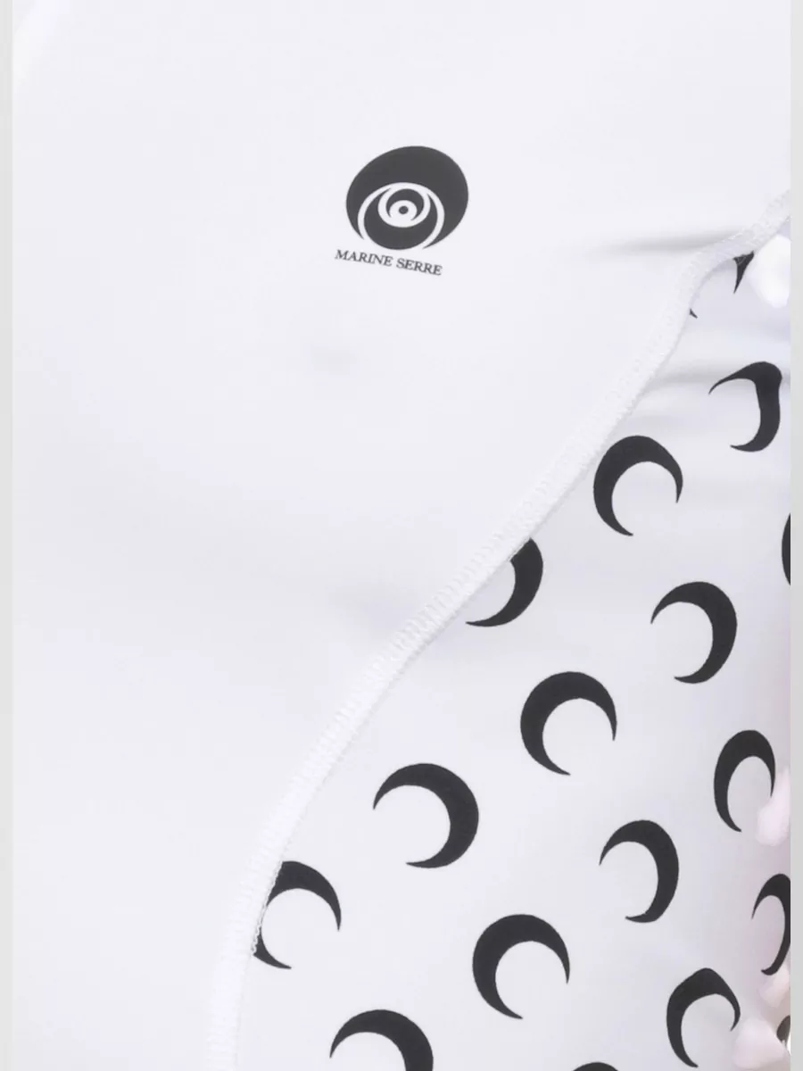 Marine Serre Printed Short-Sleeve Polo Top