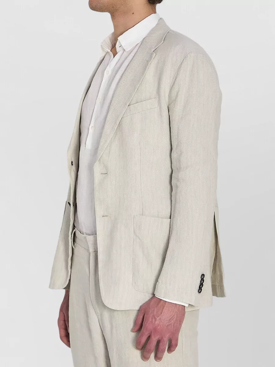 Barena Herringbone Single-Breasted Blazer
