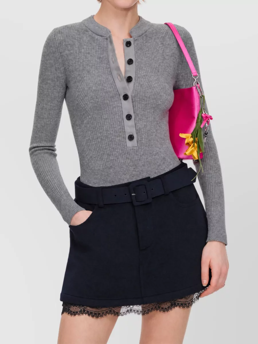 Self-Portrait Wool Lace Skort