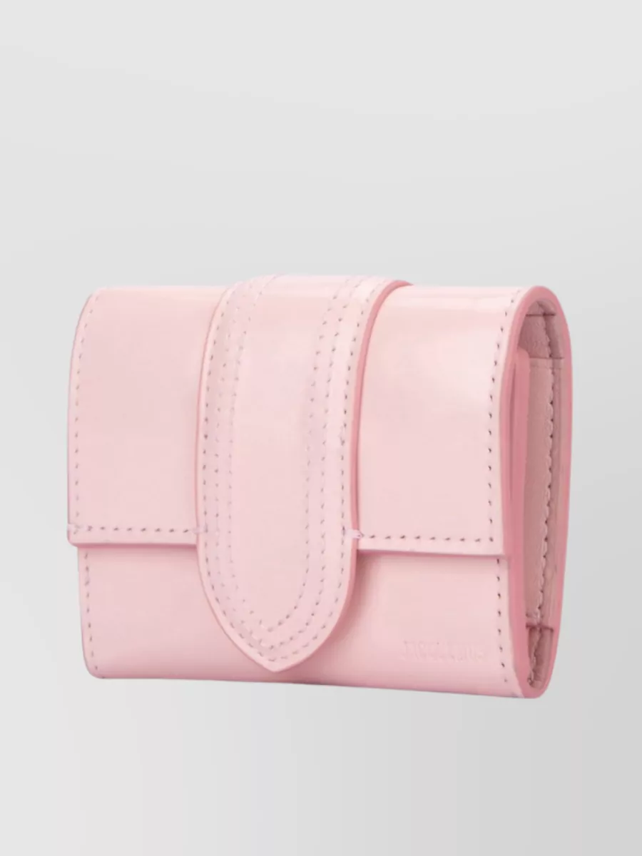 Shop Jacquemus Le Compact Bambino Top Fold Patent Wallet In Pastel