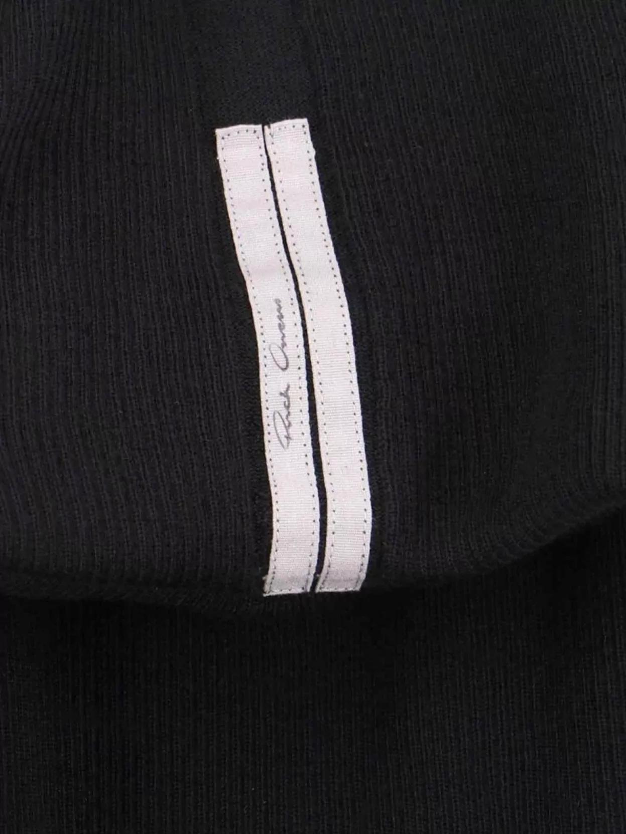Rick Owens Ribbed Texture Turtleneck Knee Length Dress In Black