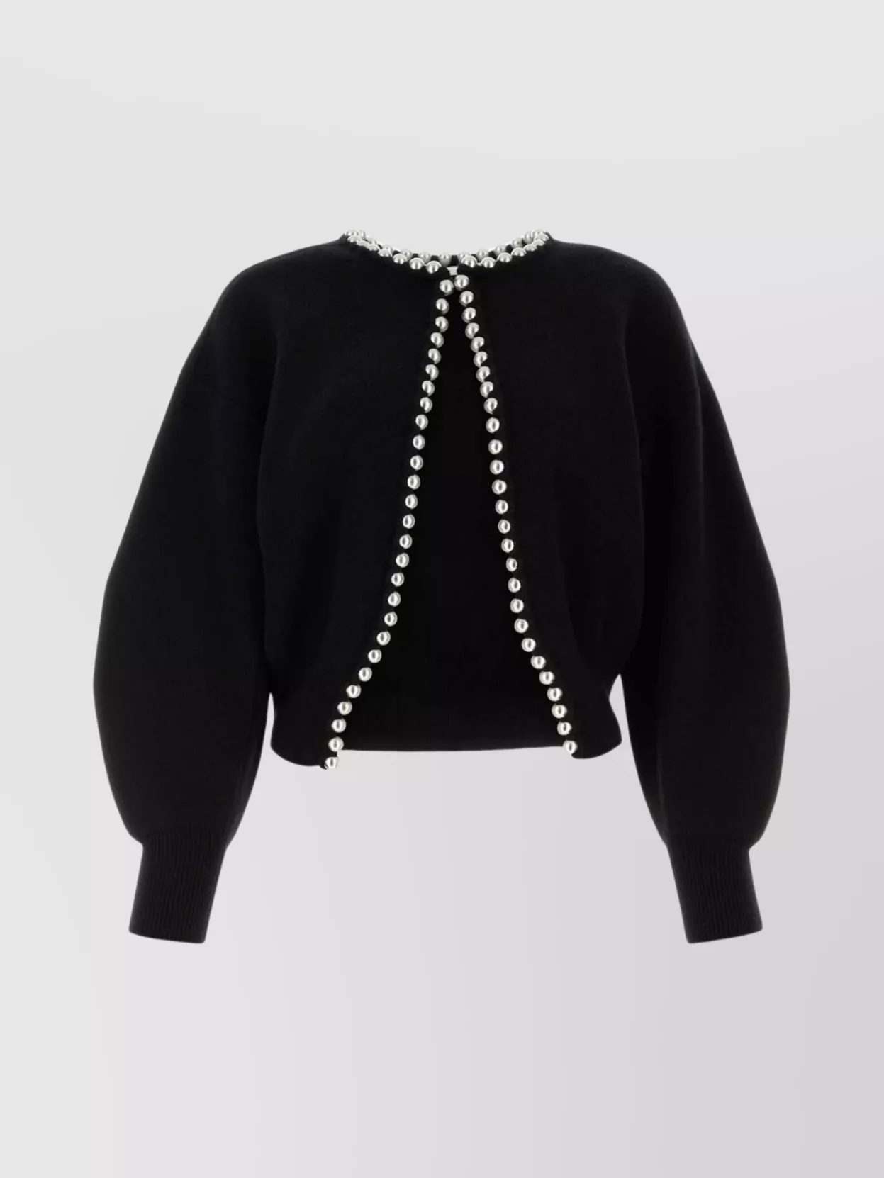 Alexander Wang Short Wool Blend Cardigan Pearls