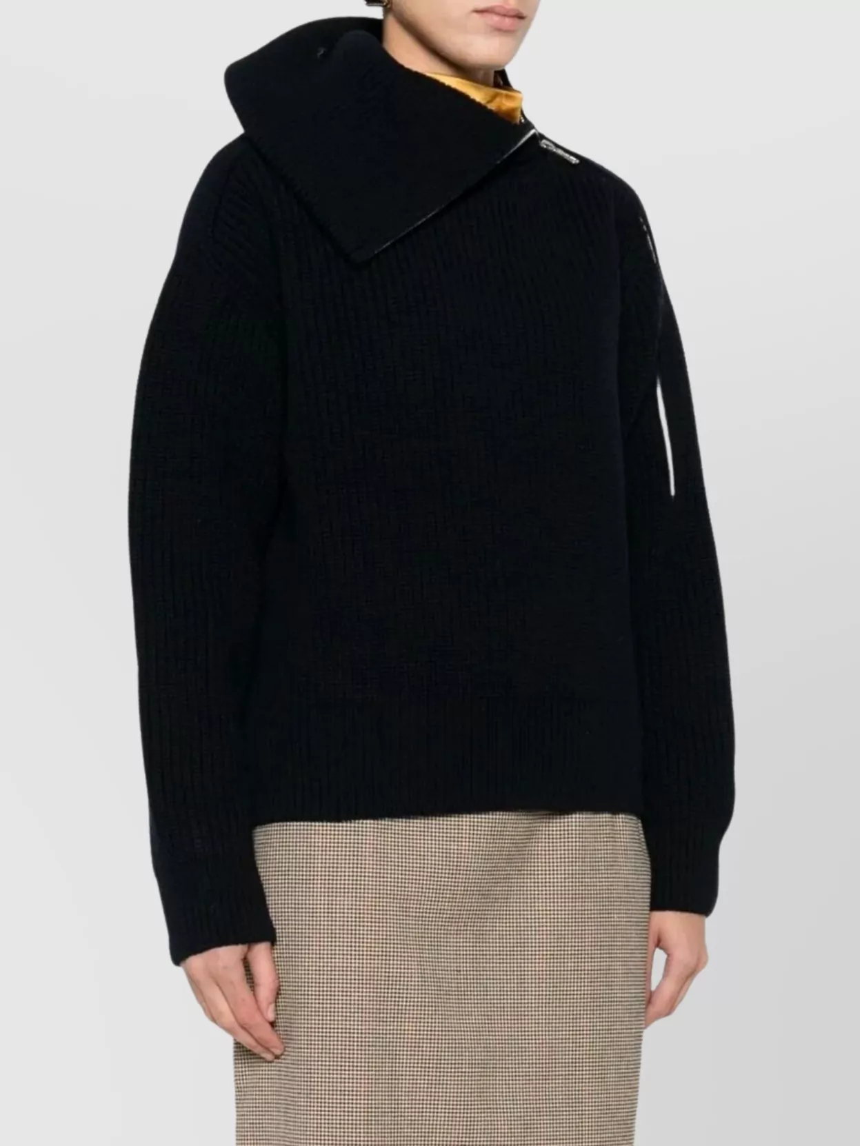 Dries Van Noten High Collar Long Sleeve Knit Sweater