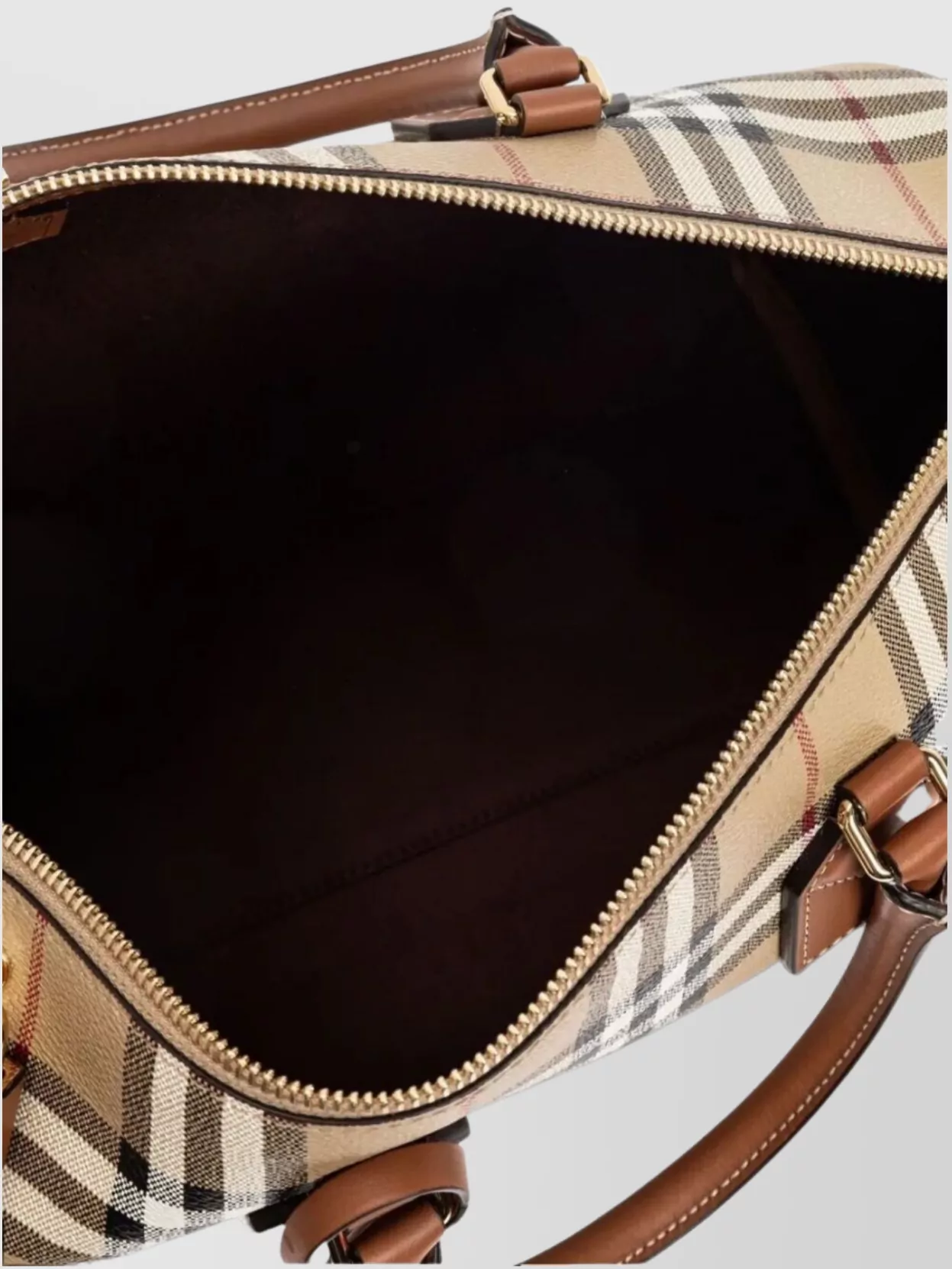 Burberry Medium Check Pattern Bowling Tote Bag